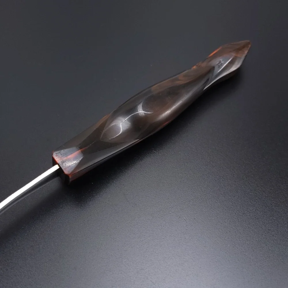 CUTCO 1727 Carving Fork Stainless Steel Two Prong Orange Brown Handle USA‎